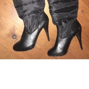 Steve madden blk quilted stiletto boots size 8 1/2